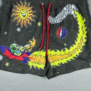 Grateful Dead Space Bears Swim Trunks Shorts Size Small 4" Inseam All-Over Print